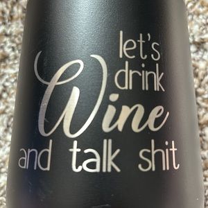 NWT drink wine talk sh!t insulated wine glass lid polar camel